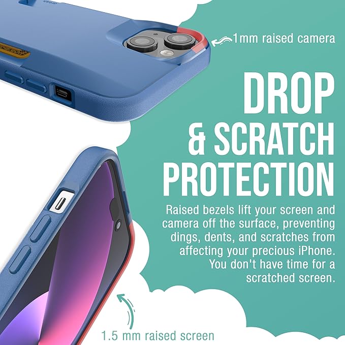 Smartish® iPhone 15 Plus Wallet Case - Wallet Slayer Vol. 1 [Slim + Protective] Credit Card Holder - Drop Tested Hidden Credit Card Slot Cover for Apple iPhone 15 Plus - Blues on The Green