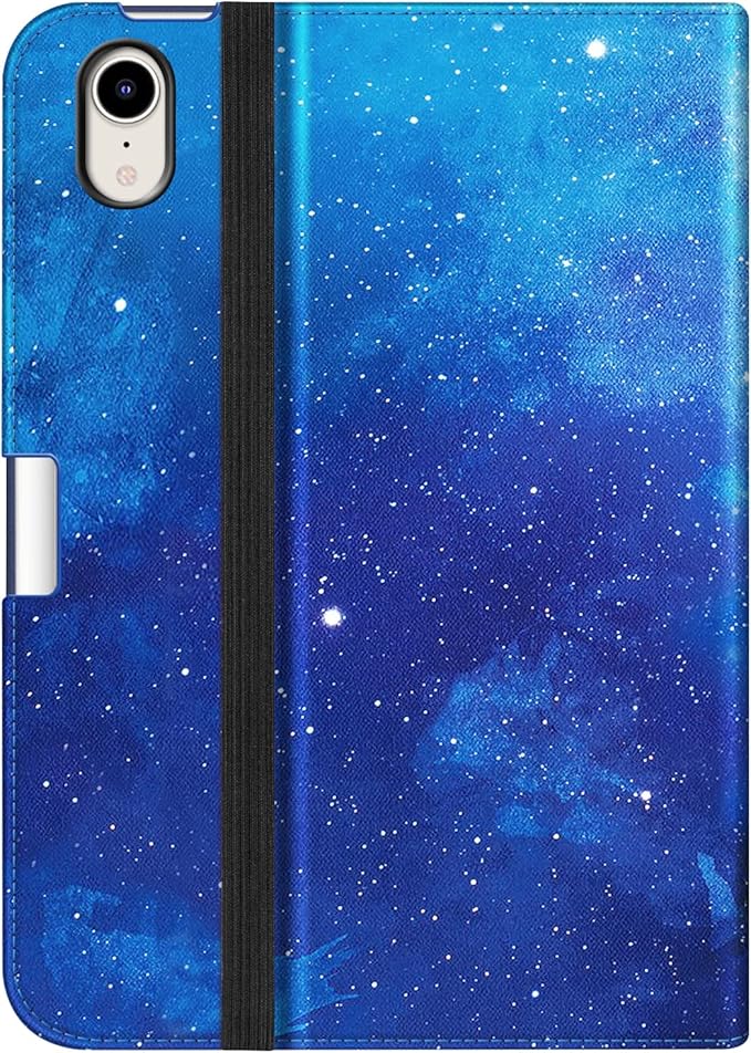 Fintie Folio Case for iPad Mini 7 (A17 Pro, 7th Generation) 2024 / iPad Mini 6 (6th Gen) 8.3 Inch, Multi-Angle Smart Stand Cover with Pencil Holder & Pocket, Auto Sleep/Wake, Starry Sky