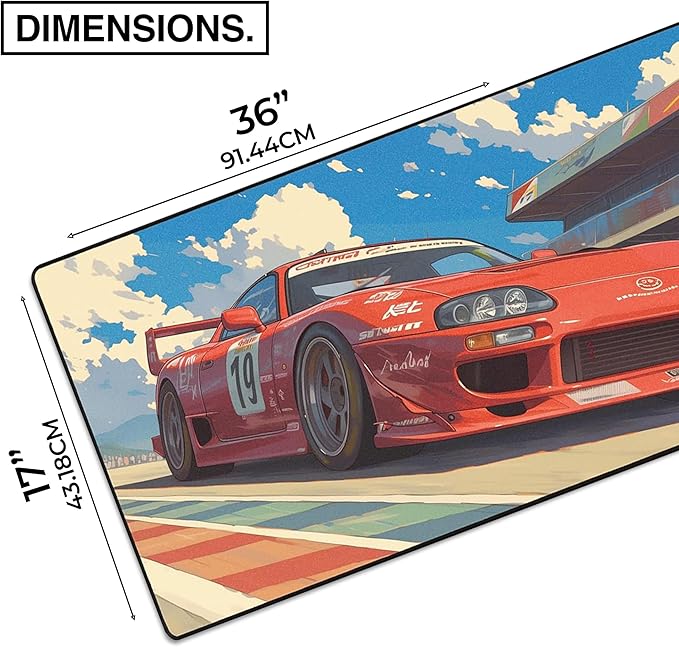 MPCO. Original Large Gaming Desk Mat – 36" x 17" Aeroglyde Manga Motors Tetsus-Toyota Full Desk Mouse Pad for Smooth Precision – Non-Slip, Washable Extra-Large PC Mouse Pad for Gaming Sessions