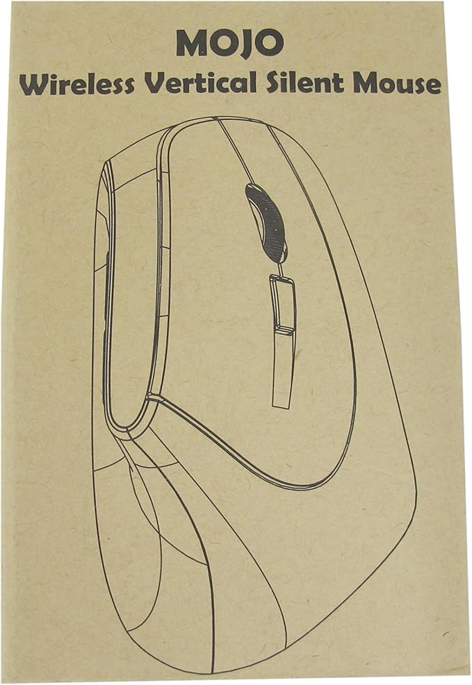 MOJO Silent Bluetooth Vertical Mouse - Wireless Optical Ergonomic Mouse w/Adjustable Sensitivity