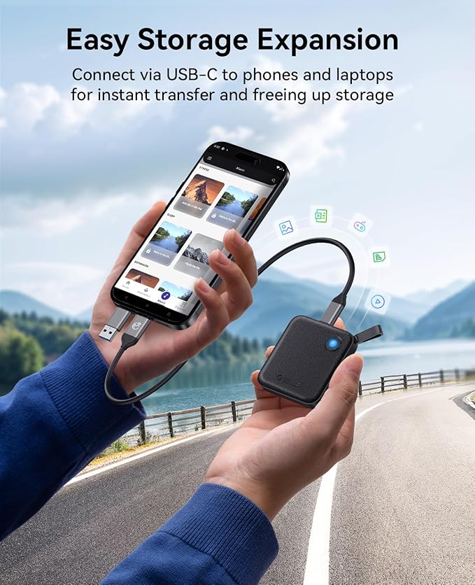 ORICO Portable SSD 480GB with 2 in 1 USB C Cable, External Solid State Drives, Up to 460MB/s, Status Indicator, Reliable Storage for USB-C Smartphone, Tablet, PC - B5PLUS