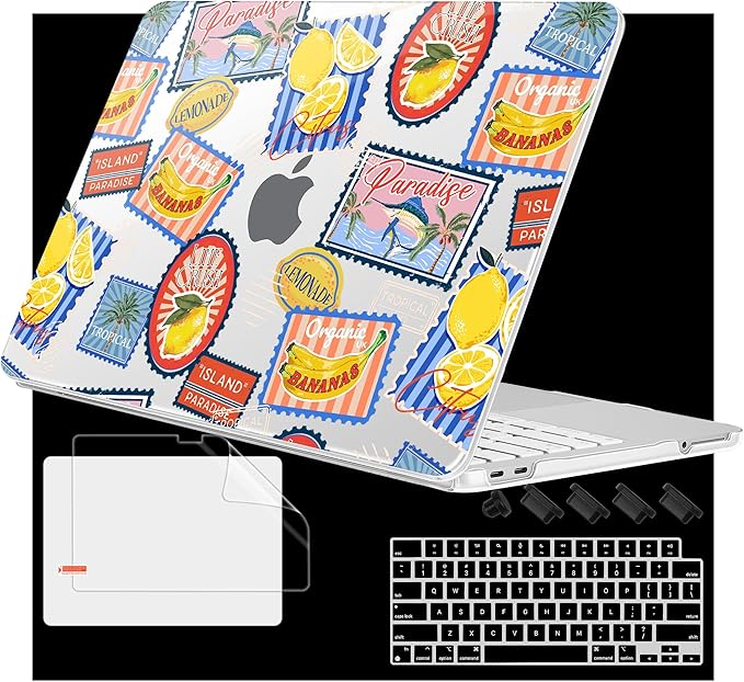 Case for 2026 MacBook Neo 13-inch Laptop with Liquid Retina Display, Release Model A3404, Sturdy Plastic Hard Shell Case + Keyboard Cover + Trackpad Film + Dust Plug, Post Stamps