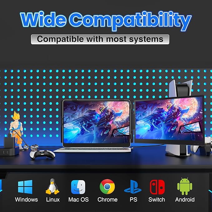 Laptop Screen Extender, Ultra-lightweight 14" FHD 1080P IPS Dual Screen, Laptop Monitor Extender with USB-C/HDMI Port, Plug and Play Portable Monitor for 13-17" Laptops (Wins/Mac/Android//Switch/PS5)