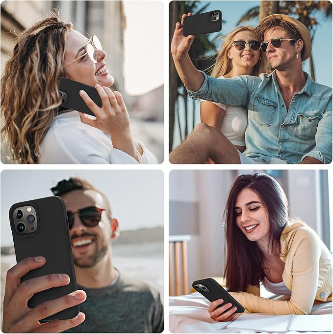 OTOFLY Designed for iPhone 14 Pro Case, Silicone Shockproof Slim Thin Phone Case for iPhone 14 Pro 6.1 inch (Black)