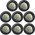Weewooday Mini Hygrometer Thermometer Digital LCD Monitor Indoor/Outdoor Room Humidity Meter Temperature Gauge for Greenhouse Garden Reptile Incubator Cellar ℉/℃(Black,8 Pcs)