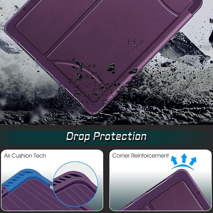 CaseBot Magnetic Case for iPad Pro 12.9-inch 6th Generation 2022, Multiple Angle Shockproof Rugged Stand Case, Soft TPU Back Cover w/Pencil Holder, Also Fit iPad Pro 12.9" 5th/4th/3rd Gen, Purple