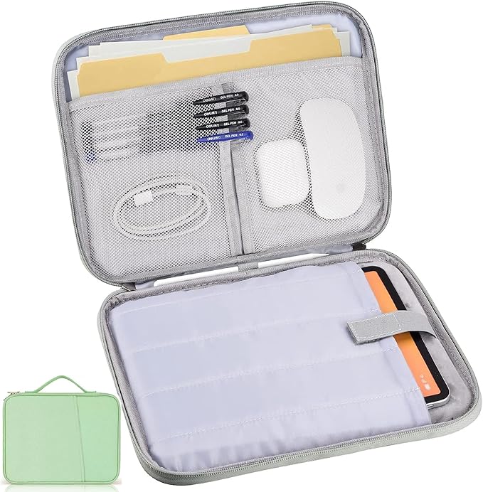 9-11 Inch Tablet Carrying Case, Padded Travel Sleeve Bag for iPad Pro 11-in (M4), iPad 10.9 (10th Gen), iPad Air 11-in (M2), Galaxy Tab S9/S8 (Mint Green-11)