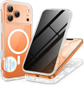 BERFY for iPhone 17 Pro Case, Compatible with MagSafe, Built-in Privacy Screen Protector, Camera Protection, Shockproof Full Body Phone Case 6.3", Clear