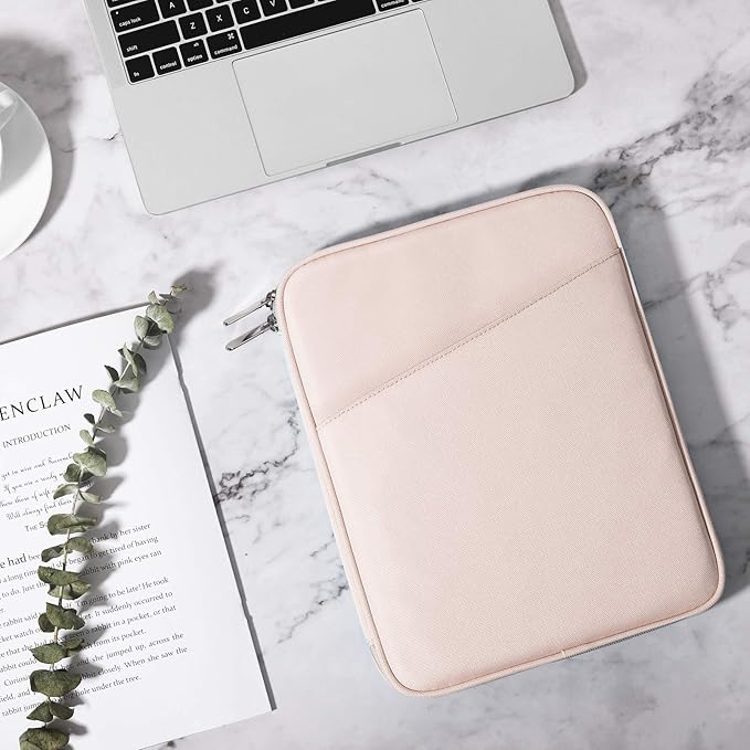 TiMOVO 9-11" Tablet Sleeve Bag for iPad 11-inch A16 2025, iPad 10.9"/10.2"| Air 11 Inch/5th/4th Gen. 10.9", Galaxy Tab A9+/A11Plus 11", Protective Bag with Pocket, Pink