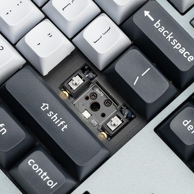 Keychron Q6 Pro Full Aluminum RGB Wireless Bluetooth Custom Mechanical Keyboard, Full-Size QMK/VIA Programmable Knob KSA Double-Shot PBT Keycap Hot-Swappable Red Switch, Mac Windows Linux - Grey