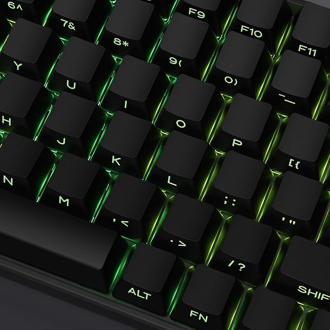 XVX PBT Keycaps - Side Print Keycaps 60 65 75 100 Percent, Double Shot Shine Through Custom Key caps, Black 136 Keys Set, OEM Profile, Minimalist Style Phantom for Cherry Gateron MX Switche Keyboard