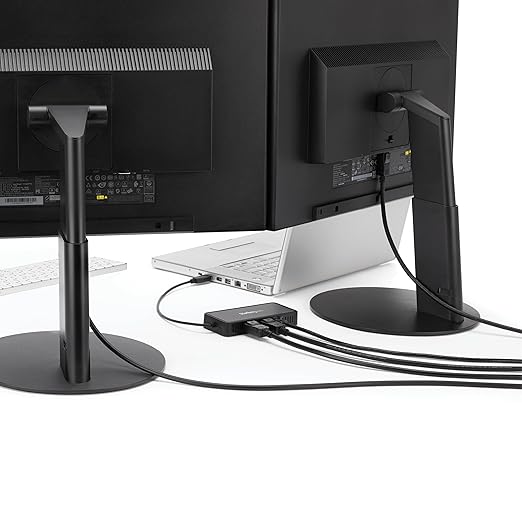 StarTech USB 3.0 Mini Dock, Dual DisplayPort 4K 60Hz Monitor Docking Station with Gigabit Ethernet Port, Portable DisplayLink USB-A Laptop Adapter, 1ft (30cm) cable - TAA