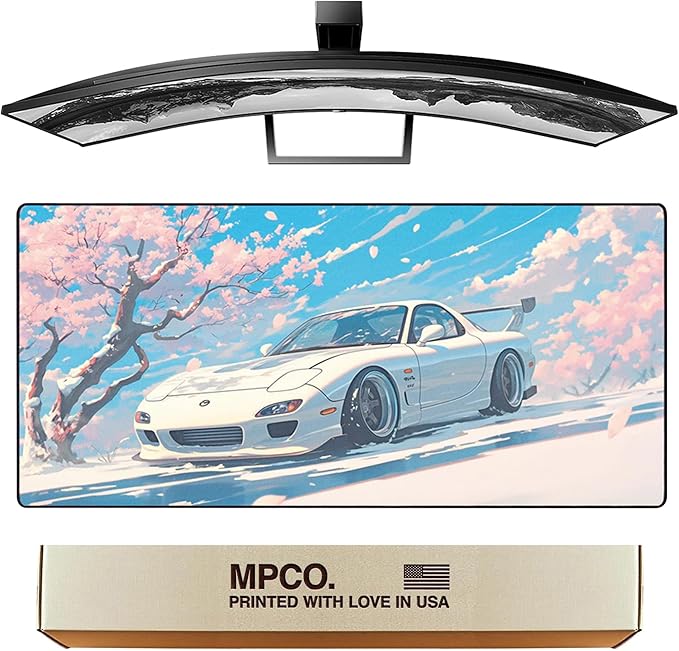 MPCO. Original Large Gaming Desk Mat – 36" x 17" Aeroglyde Manga Motors Mios-Mazda Full Desk Mouse Pad for Smooth Precision – Non-Slip, Washable Extra-Large PC Mouse Pad for Gaming Sessions