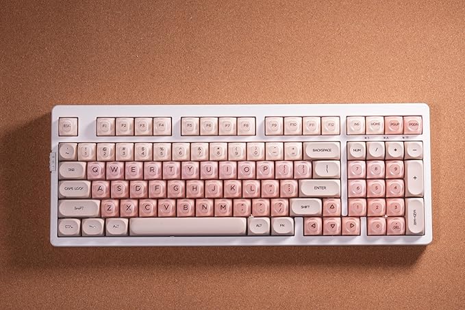ZORNHER ZH980 Foundation Mechanical Keyboard,95% Pink Creamy Keyboard with Number Pad, Full Size Girly Gaming Keyboard Cute,Jelly MOA Round Profile Keycaps,Creamy Sounding Linear Switches