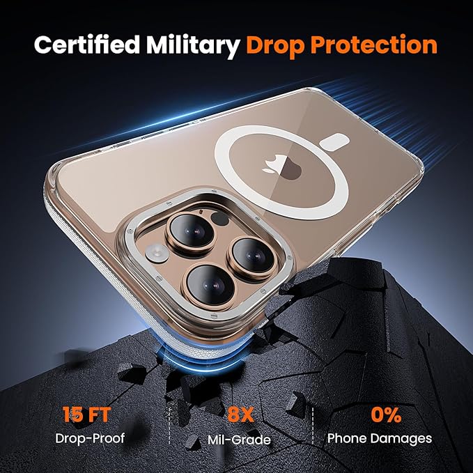 toushion 3 in 1 for iPhone 16 Pro Case Clear with MagSafe, Yellowing-Resistant Acrylic Back, Shockproof Guard Corners, Military-Grade Protection for iPhone 16 Pro Phone Case 6.3 inch Clear Bumper