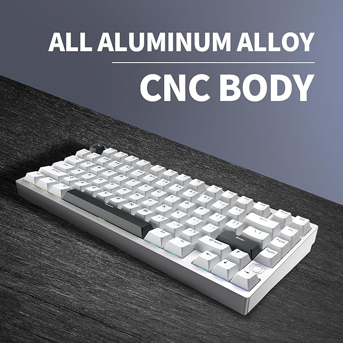 IROK MG75PRO 81 Keys Wired Magnetic Switch Mechanical Keyboard, Hall Effect, 8KHZ/ARGB/CNC Aluminum, Gasket Structure Gaming Keyboard(Silver