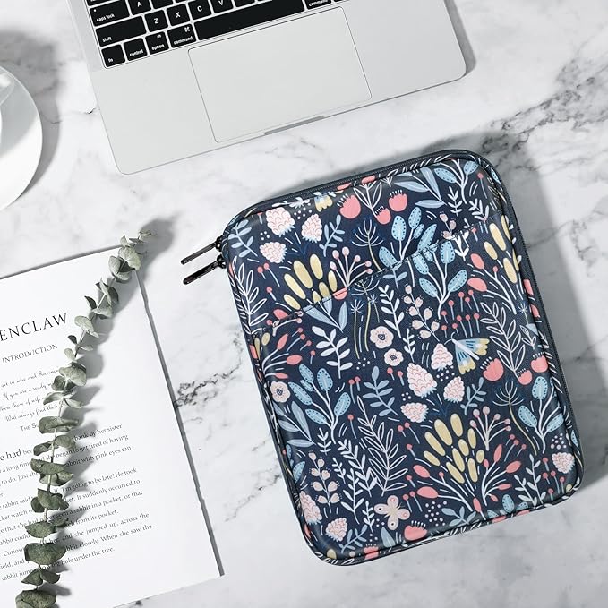TiMOVO 9-11" Tablet Sleeve Bag for iPad 11-inch A16 2025, iPad 10.9"/10.2"| Air 11 Inch/5th/4th Gen. 10.9", Galaxy Tab A9+/A11Plus 11", Protective Bag with Pocket, Colorful Flower