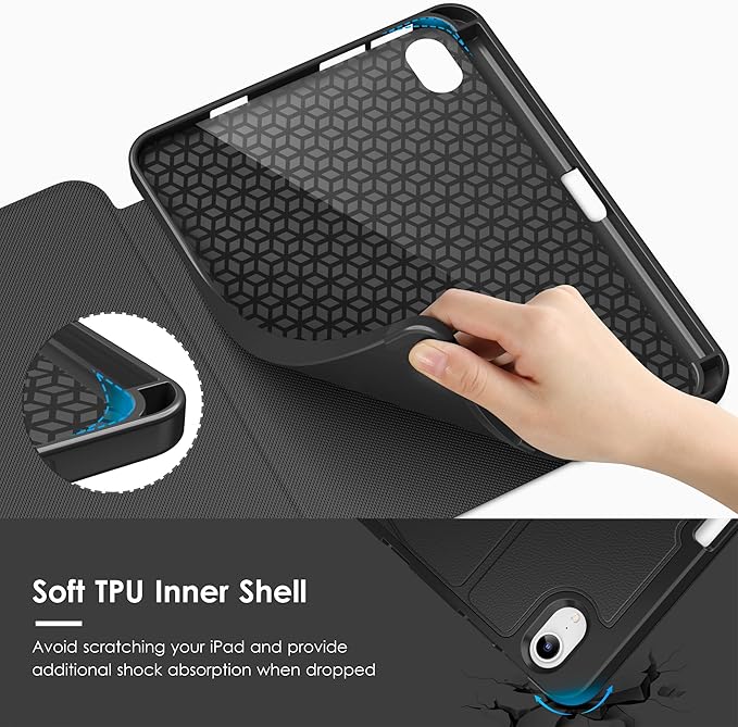 VIKESI Case for iPad mini 7 (A17 Pro) and iPad mini 6,Multiple Angles Magnetic Stand Cover,Shockproof Soft Back,Pencil Holder,and Auto Sleep/Wake,Black