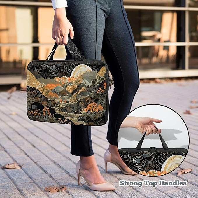 Universal Tablet Laptop Sleeve Case 10 inch, Japanese Abstract Art Slim Carrying Case Durable Handbag Travel Laptop Bag for 7 to 10-inch Laptops/Notebook/Kids Tablet/ipad/eBook Readers