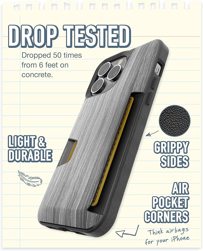 Smartish® iPhone 14 Pro Max Wallet Case - Wallet Slayer Vol. 1 [Slim + Protective] Credit Card Holder - Drop Tested Hidden Credit Card Slot Cover for Apple iPhone 14 Pro Max - Graspin' Aspen