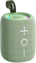 Tribit Bluetooth Speaker StormBox Mini+, 12W Shower Speaker with 360° Sound, 12H Playtime, Custom EQ, BT5.4, IPX7 Waterproof, RGB Lights, Type-C, AAC/SBC, TWS, Portable for Camping/Backyard (Green)