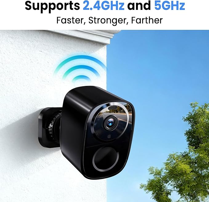 2026 Enhanced 2K UHD Security Cameras Wireless Outdoor – Free Cloud & SD Storage, Dual-Band WiFi 2.4G/5G, Full-Color Night Vision, 6-Month Battery, Motion Alerts, IP66 Weatherproof, 2-Way Talk