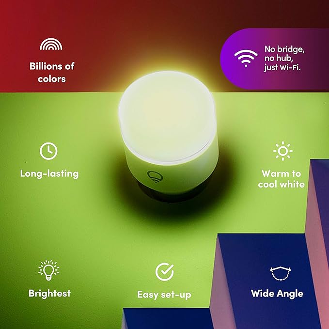LIFX Color, A19 1100 lumens, Wi-Fi Smart LED Light Bulb, Billions of Colors and White & Lightstrip 40" Extension Only (no Controller or Supply Included), Wi-Fi Smart LED Light Strip, Full Color