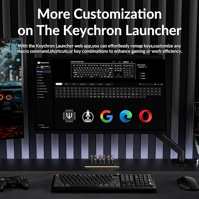 Keychron V6 Ultra 8K Full Size Wireless Mechanical Keyboard, 8000Hz, Hot-Swappable Brown Switch, RGB Backlight, PBT Keycaps, 2.4GHz/Bluetooth/Wired, for Windows macOS Linux – Black