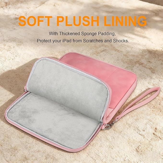 Lacdo Tablet Sleeve Case for 11 inch iPad A16, 11 Inch IPad Air M4 M3 M2, 11" iPad Pro M5 M4, 10.9" ipad, 10.2" iPad, 10.9" IPad Air, 11" Samsung Galaxy Tab A9+, Ipad Sleeve Fit Magic Keyboard, Pink
