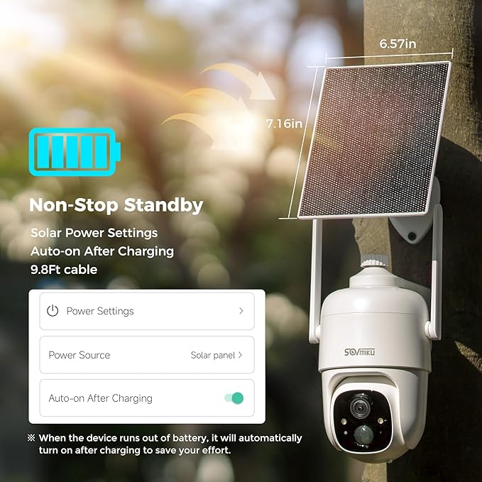 Vicohome CQ1 AI 2K Solar Security Camera Wireless Outdoor, Battery Powered,Two Way Audio,Motion Detection, 360° View,Easy to Setup,Color Night Vision,Audible Flashlight Siren,180 Days Exchange Policy