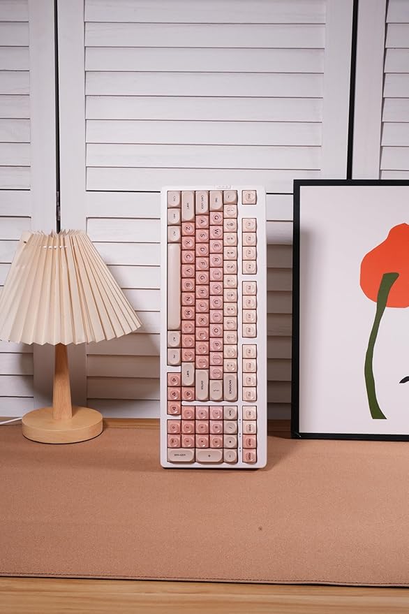 ZORNHER ZH980 Foundation Mechanical Keyboard,95% Pink Creamy Keyboard with Number Pad, Full Size Girly Gaming Keyboard Cute,Jelly MOA Round Profile Keycaps,Creamy Sounding Linear Switches