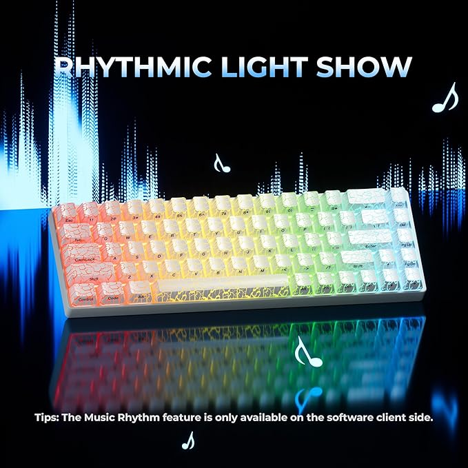XVX HE68 60 Percent Gaming Keyboard,Hall Effect Magnetic Switches, CNC Aluminum Frame, Rapid Trigger Keyboard w Topographic IMD Keycaps, 8KHz Polling Rate, Adjustable Actuation,Hot-Swap-Ice Crack