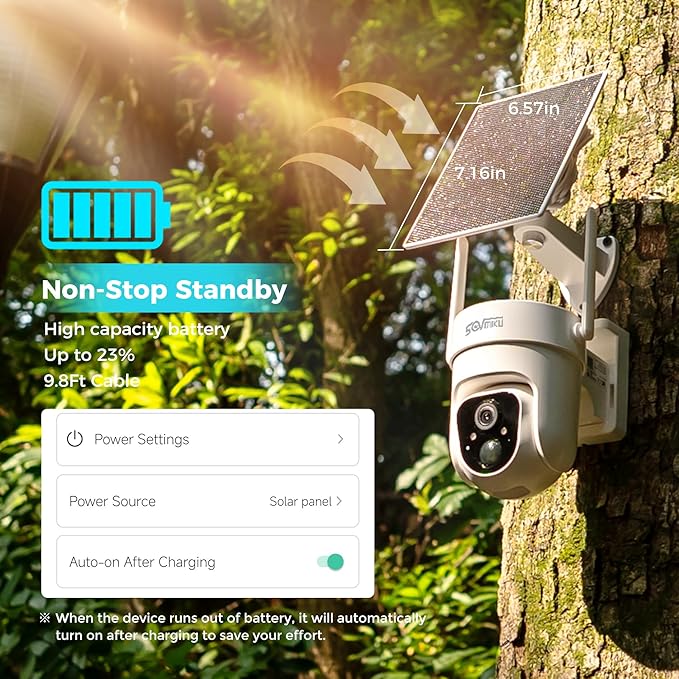 Vicohome 4CQ4 2K AI Solar Security Camera Wireless Outdoor, Battery Powered Cam, Color Night Vision, Two Way Audio, Motion Detection, Easy to Setup, Audible Flashlight Siren 180 Days Care Plan