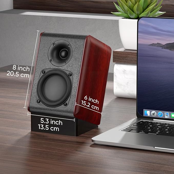 Saiyin Passive Bookshelf Speakers with 3.5 inch Woofer,Home Desktop Stereo Speakers,Amplifier or Receiver Required,Passive Surround, Front Speakers for PC/Gaming/Turntable,4 Ohms,Wall Mountable