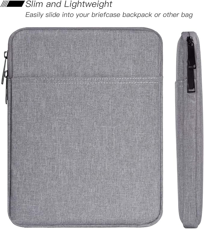 Tablet Sleeve Case for 11" Samsung Galaxy Tab A9+/ Galaxy Tab S6 Lite, iPad Air M4 M3, Pro 11 M5,iPad 9/8/7 10.2 Bag, Light Grey