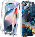 Diaclara Designed for iPhone 14 Case, Full Body Rugged Case with Built-in Touch Sensitive Anti-Scratch Screen Protector, with Camera Lens Protector for iPhone 14 6.1" (Water Blue)