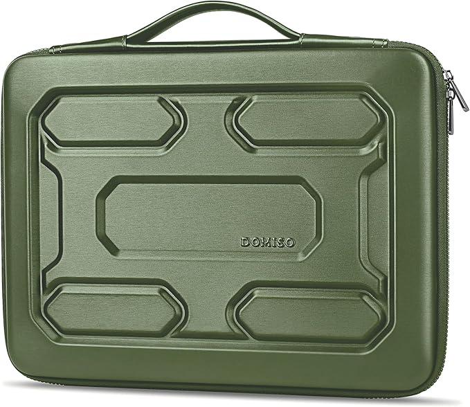 DOMISO 14 inch Laptop Sleeve with Handle Shockproof Computer Bag Waterproof EVA Protective Carrying Case for 14" ThinkPad E480/Yoga 920/13.5" Microsoft Surface Book/HP Pavilion 14 Stream 14, Green
