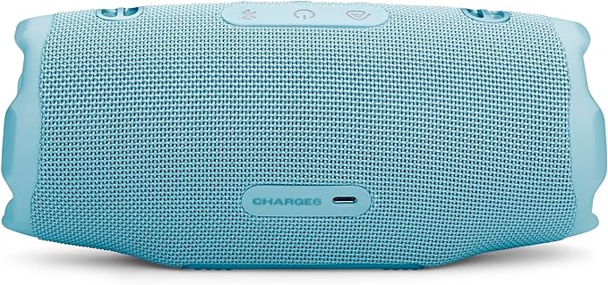 JBL Charge 6 - Portable Waterproof & Drop-Proof Bluetooth Speaker, Bold JBL Pro Sound with AI Boost, 28Hrs of Playtime, Built-in powerbank & Comes with a Sturdy/Removable Carrying Strap (Blue/Teal)