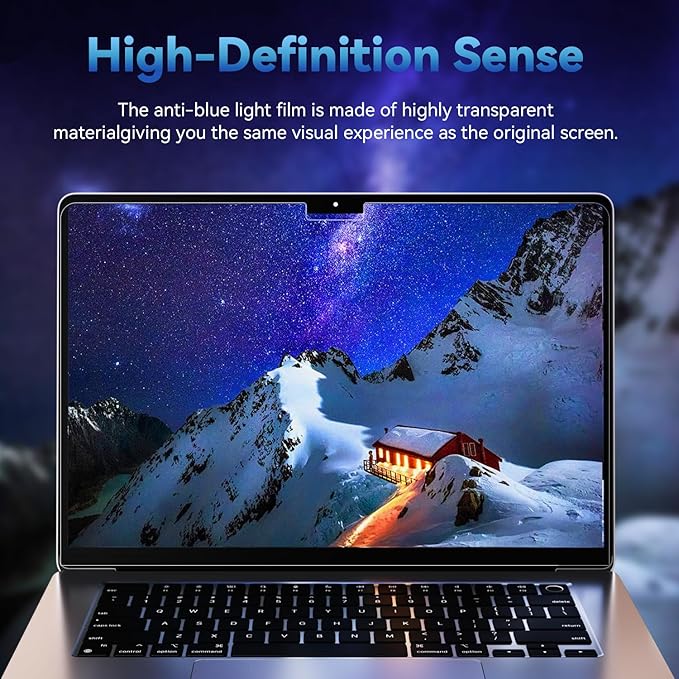 Mamol 2 Pack Anti Blue Light Screen Protector for MacBook Air 13.6/13 Inch (2022-2026, M2, M3, M4, M5), Eye Protection Filter, Anti Glare
