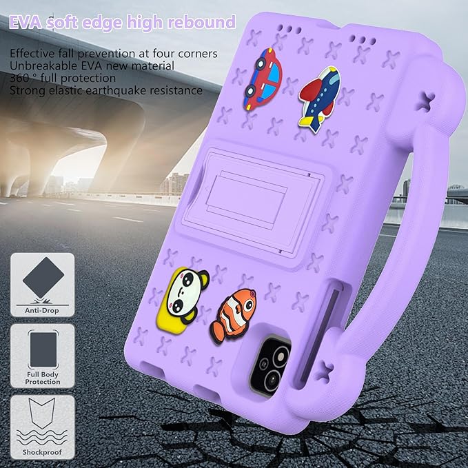 AKABEILA Compatible with Alldocube iplay 60 mini pro 2024 8.4 inch/iplay 60 mini2 2024 8.4 inch Tablet Case, Shockproof Protective Case with Shoulder Strap & Stand Handle Light Purple