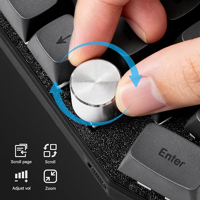 YIVU 60% Split Keyboard, Programmable Ergonomic Mechanical Keyboard with QMK/Vial, Hot-Swap 3/5 Pin, C-to-C Link, Dual Rotary Encoders & RGB, for Coding and Gaming