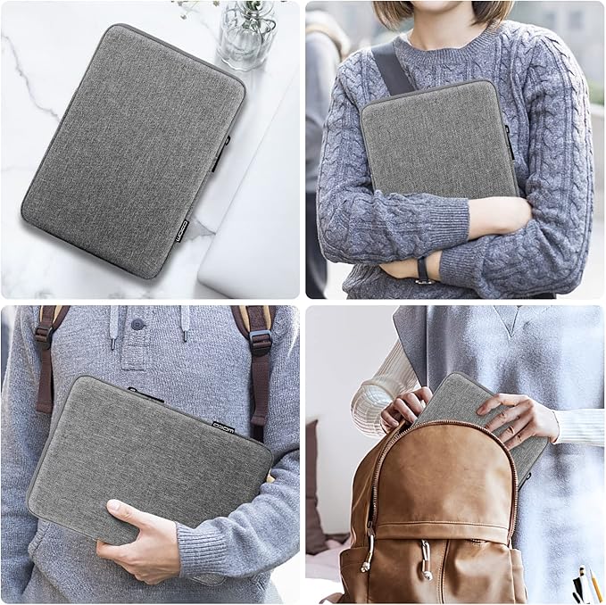 MoKo 9-11 Inch Tablet Sleeve Bag Carrying Case Fits New 11inch iPad Air M4, iPad A16 2025, iPad Pro 11 M4, Air 5/4/3, iPad 10/9/8th Gen, Tab S8/S9 11", Tablet Carrying Case, Light Gray