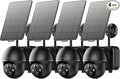 ZUMIMALL 2K Solar Security Cameras Wireless Outdoor 4-Pack, Solar Powered Cameras for Home Security with 360° View, Color Night Vision, 2-Way Talk, AI Alert, Siren, CloudEdge App, Black