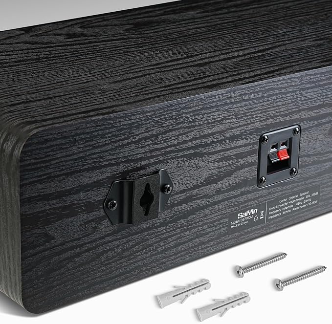 Saiyin Slim Center Channel Speaker,for Desktop Stereo or Home Theater Surround Sound, Dual 3.5" Woofer,Requires a Separate Amplifier or Receiver, Wall Mountable, Single,17 Inch