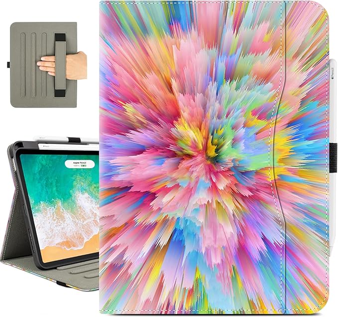 Vimorco for iPad Air 11 Inch Case M4/M3/M2 2026/2025/2024, for iPad Air 5th/4th Gen Cases 10.9-inch, for iPad Pro 11 Inch Case 4th/3rd/2nd/1st Generation Pencil Holder/Hand Strap/Pocket, Color Art