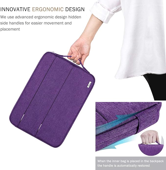 Voova 14 15 Inch Laptop Sleeve Case, Waterproof Computer Bag Cover Compatible with MacBook Air 15 M2/M3/M4 2022-2025, MacBook Pro 15, Hp chromebook 14, 14-15” Dell Lenovo Acer Asus, Purple