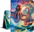 Vimorco for iPad Air 11 Inch Case, for iPad Air M3/M2 11 Inch Case 2025/2024, for iPad Air 5th/4th Generation Case 10.9-inch, Soft PU Leather Back Cover, Multi-Angle Viewing, Octopus Sailing Boat
