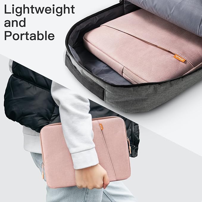 JETech Laptop Sleeve for 15-Inch Notebook, Compatible with MacBook Air 15-Inch M5-M2, MacBook Pro 16-Inch M5-M1, Waterproof Shockproof Case with Accessory Pocket Bag (Rose Gold)