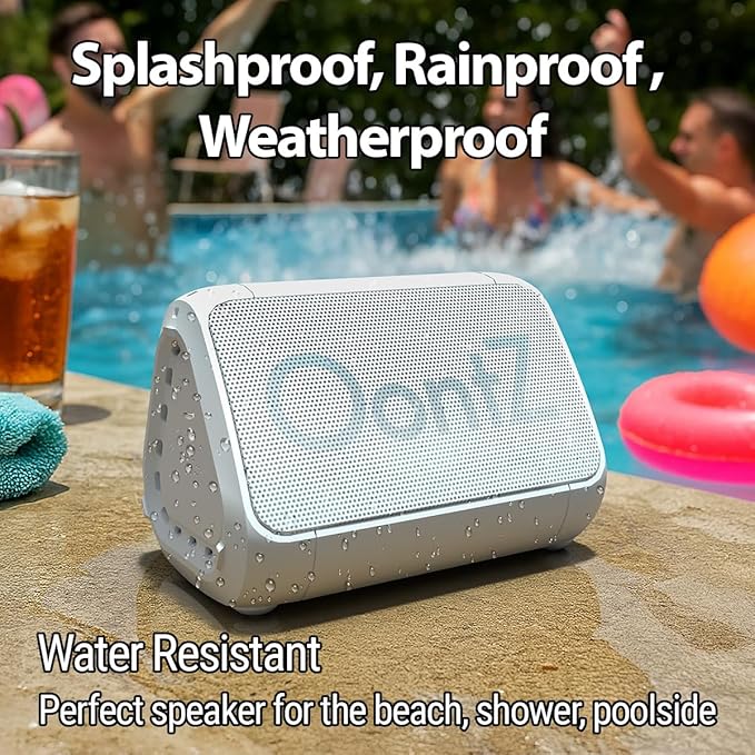OontZ Angle Solo Portable Bluetooth Speaker - Ultra Portable, 14 Hours of Playtime, 100ft Wireless Range, Waterproof, Budget-Friendly Speaker for Travel, Outdoor or Home, Great Gift (White)
