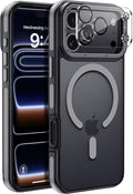 for iPhone 17 Pro Max case with Camera Lens Protector [10Ft Military-Grade Protection] Compatible with fit MagSafe Shockproof Cover Phone case for iPhone 17 Pro max 6.9 inch, Gray Bumper